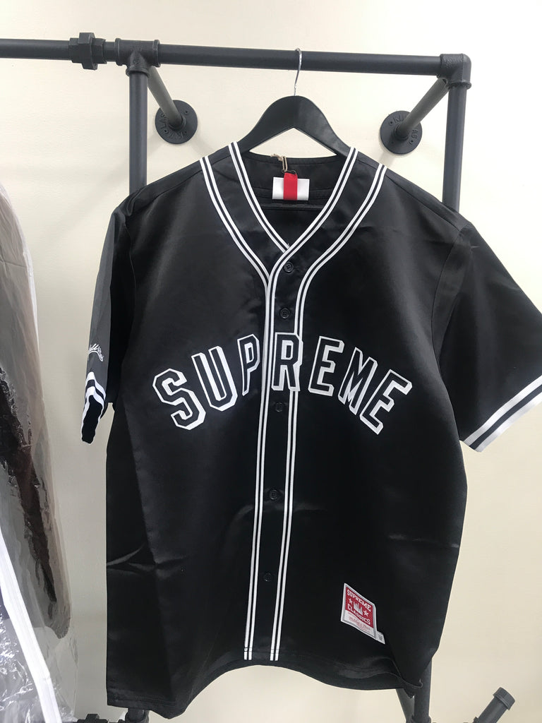 Supreme Mitchell & Ness Satin Baseball Jersey White